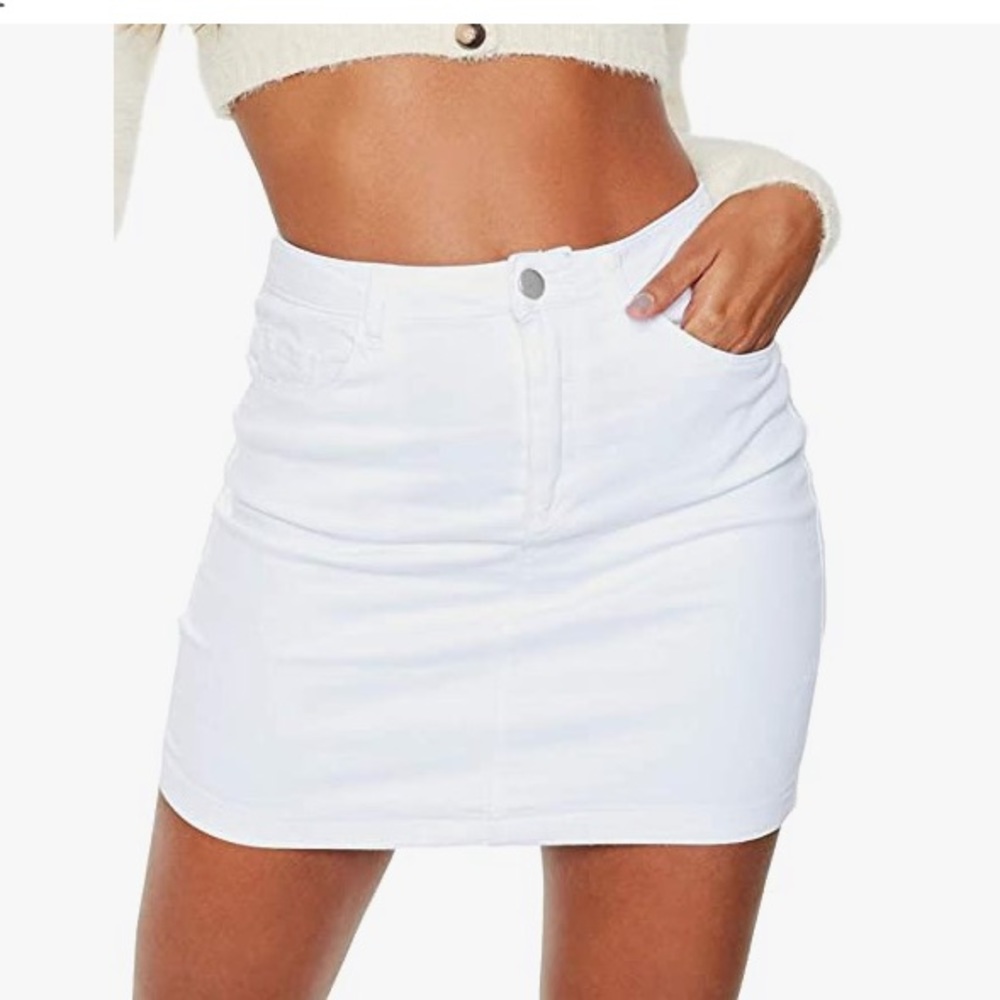White Jean Skirt
